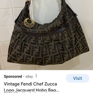 Beautiful Vintage Fendi Zucca Chef Flap Hobo Bag